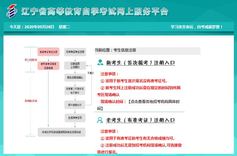 遼寧2020年8月自考報名時間及入口